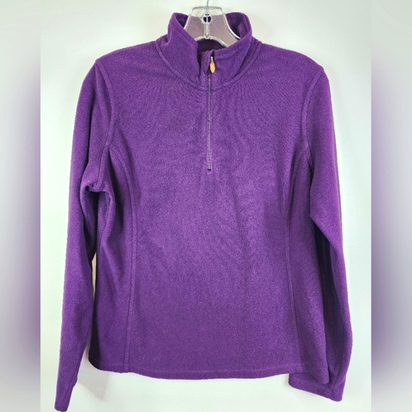 Champion Women's Plum Lg Sleeve Quarter-Zip Fleece Pullover Sweatshirt, sz MD - Picture 1 of 10